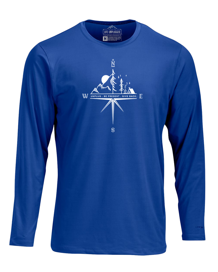 Compass Mountain Scene Performance Long Sleeve with UPF 50+