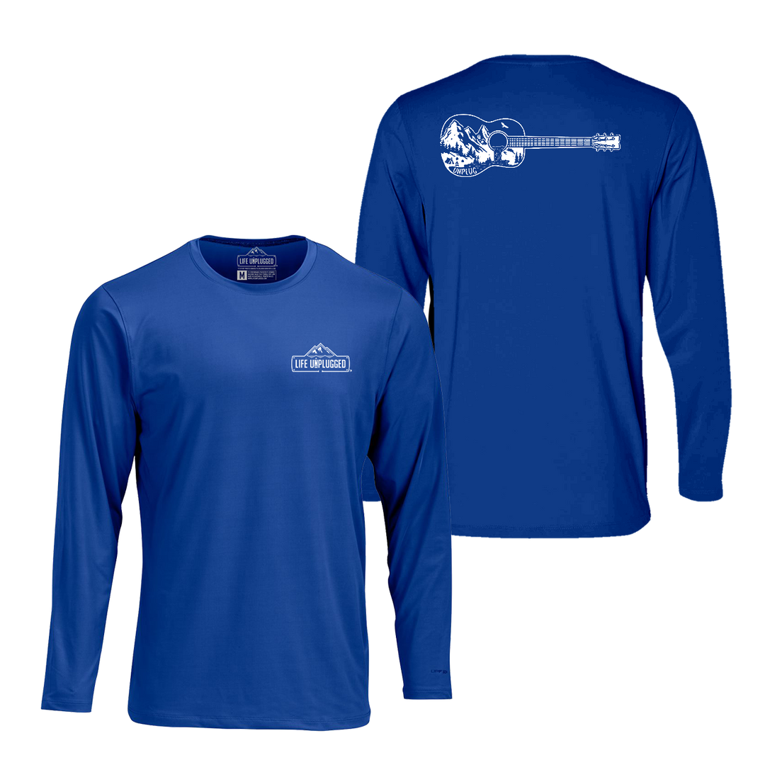 Guitar Mountain Scene Performance Long Sleeve with UPF 50+