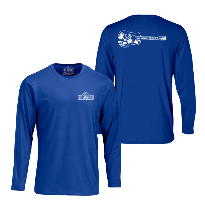 Guitar Mountain Scene Performance Long Sleeve with UPF 50+