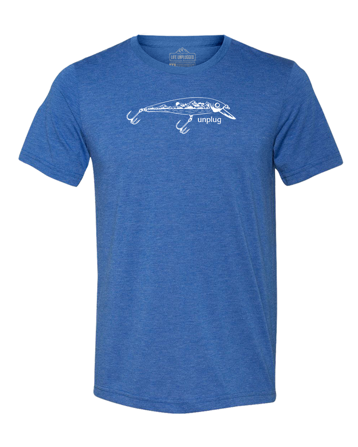Fishing Lure Mountain Scene Triblend T-Shirt