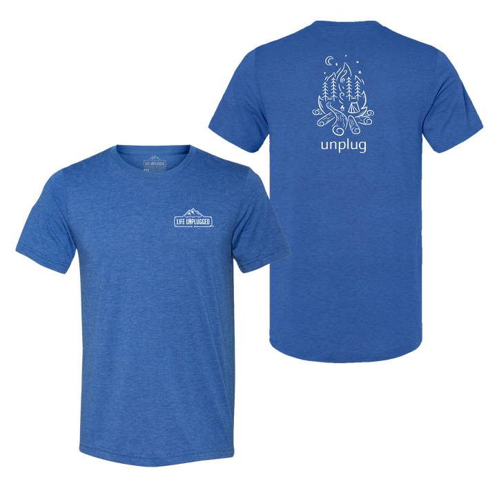 Campfire Camping Scene Triblend T-Shirt