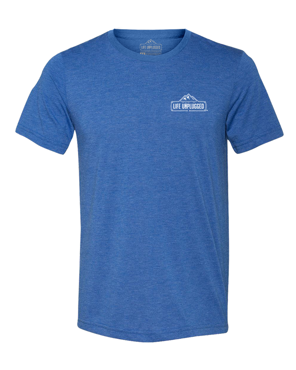 LIFE UNPLUGGED LOGO LEFT CHEST Triblend T-Shirt XL - GREAT LAKE BLUE BLOWOUT