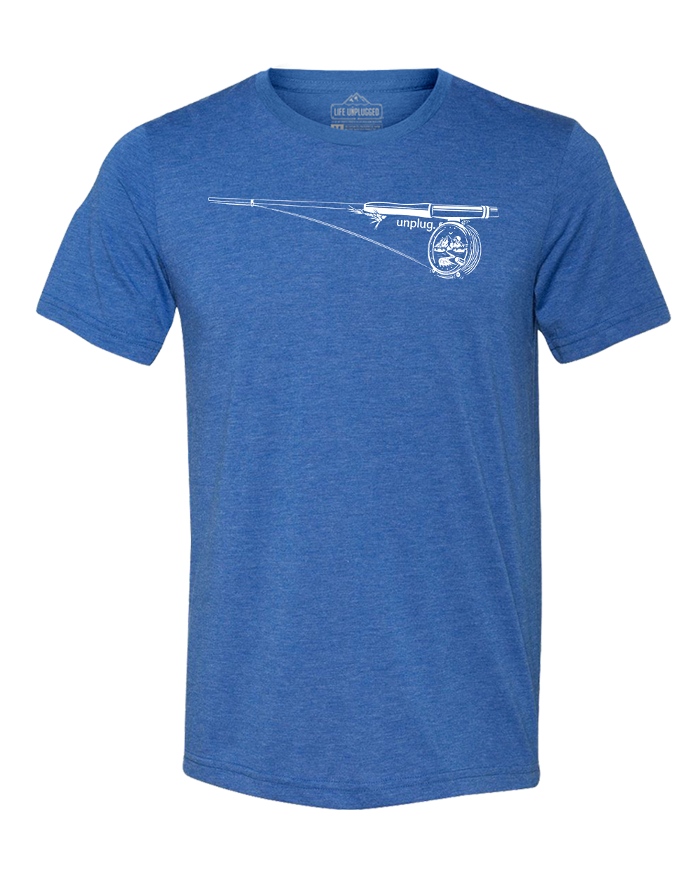 Fly Fishing Mountain Scene Triblend T-Shirt