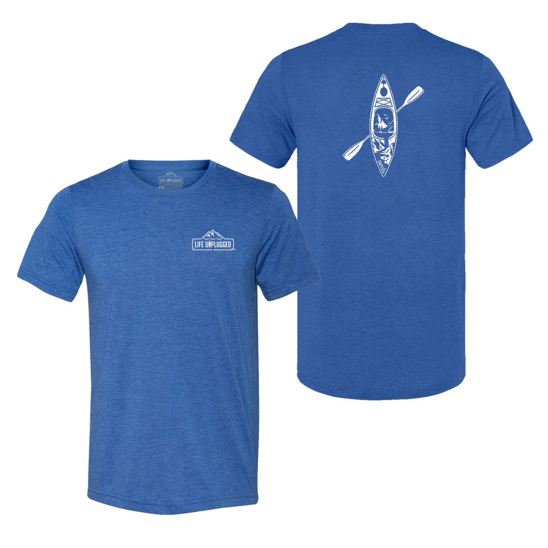 Kayak Mountain Scene Triblend T-Shirt