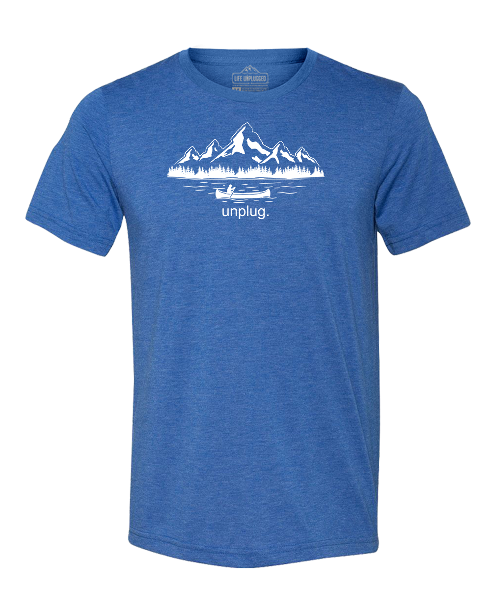 CANOEING IN THE MOUNTAINS Performance Long Sleeve with UPF 50+ SMALL - GREAT LAKE BLUE BLOWOUT