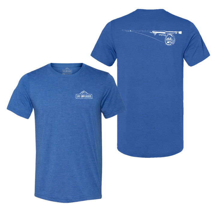 Fly Fishing Mountain Scene Triblend T-Shirt