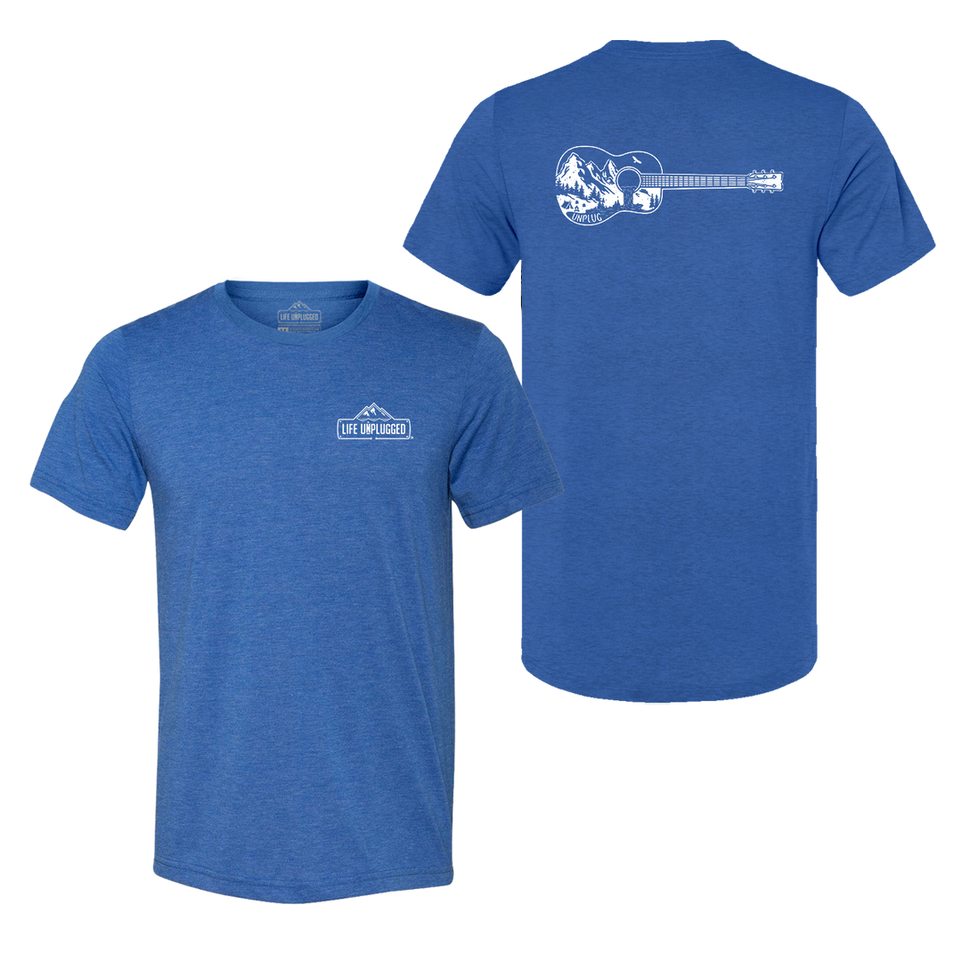 Guitar Mountain Scene Triblend T-Shirt