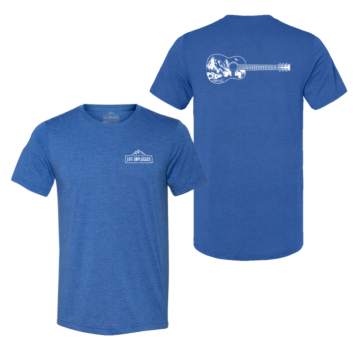 Guitar Mountain Scene Triblend T-Shirt