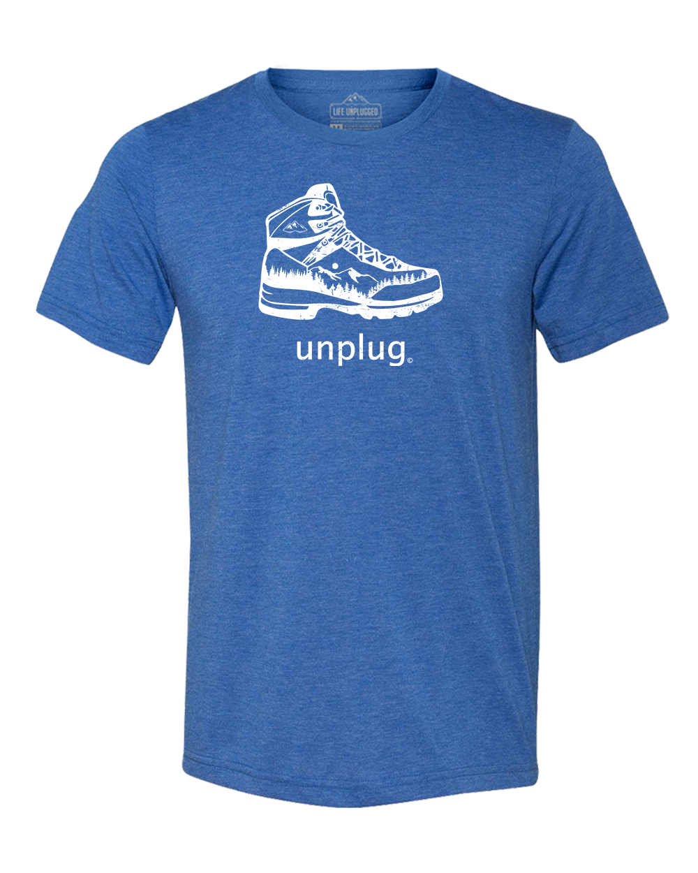 Hiking Boot Mountain Scene Triblend T-Shirt