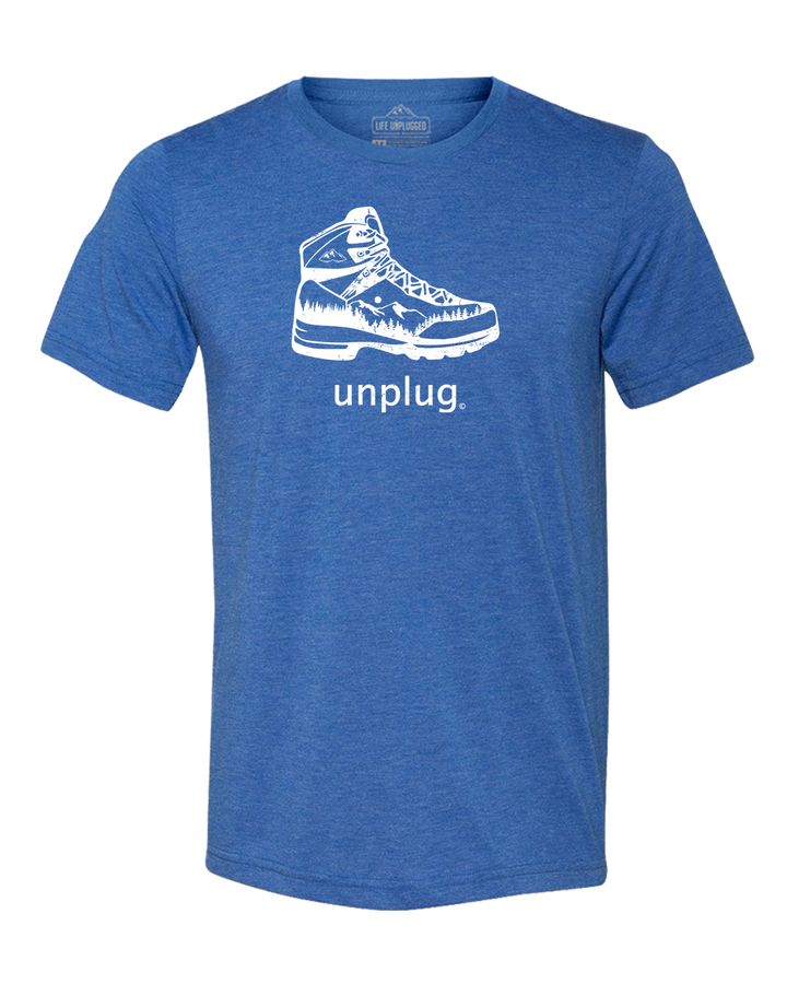 Hiking Boot Mountain Scene Triblend T-Shirt