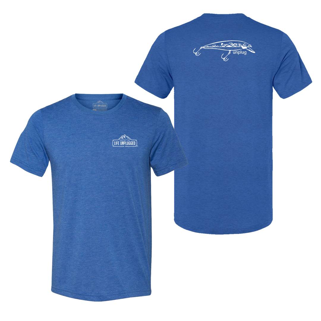 Fishing Lure Mountain Scene Triblend T-Shirt