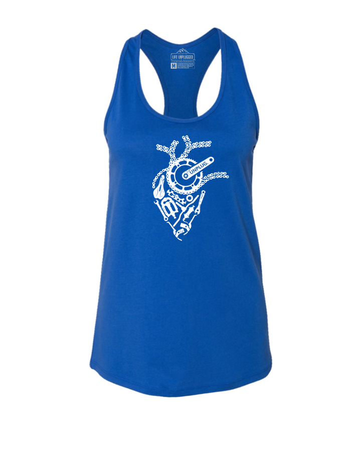Anatomical Heart (Bicycle Parts) Women's Racerback Tank Top