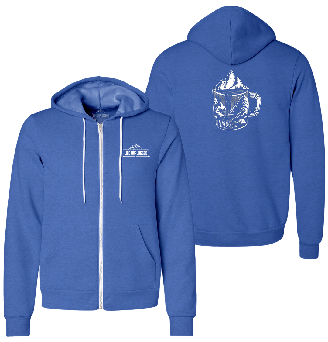 COFFEE MOUNTAIN SCENE Supersoft Midweight Zip Up Hoodie