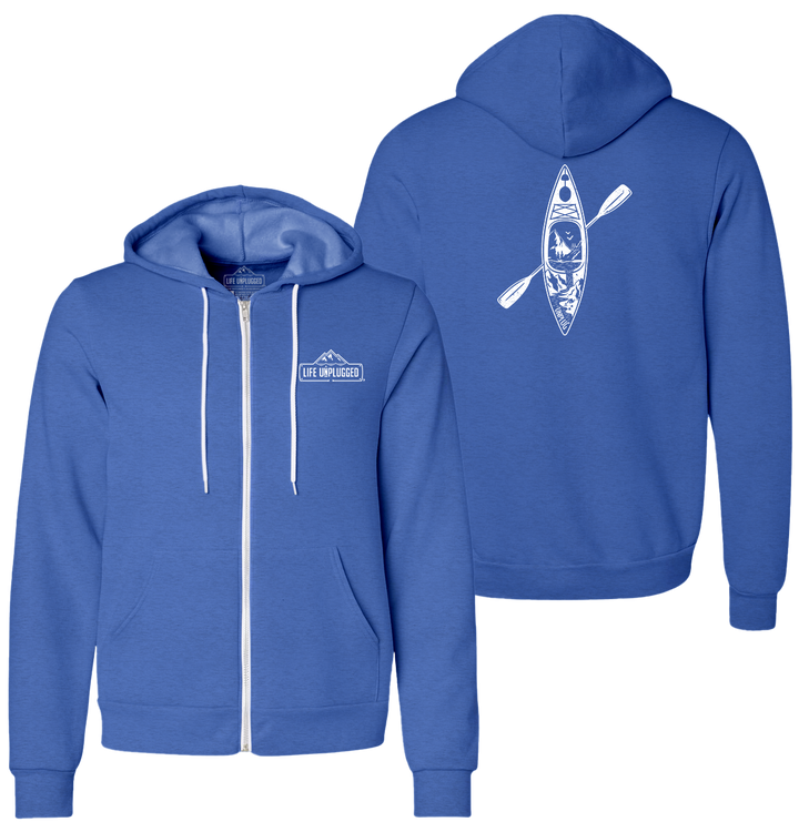 KAYAK MOUNTAIN SCENE Supersoft Midweight Zip Up Hoodie