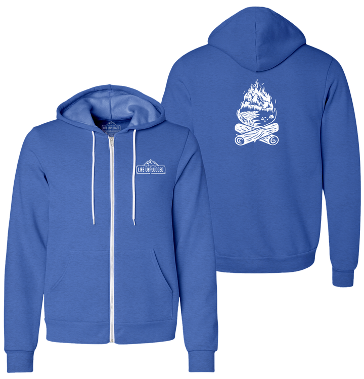 CAMPFIRE MOUNTAIN SCENE Supersoft Midweight Zip Up Hoodie