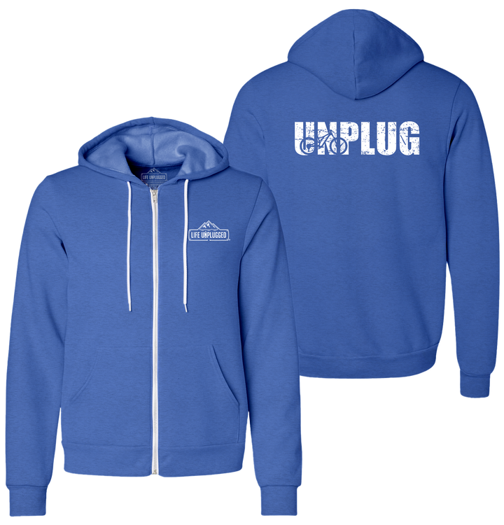 UNPLUG MOUNTAIN BIKE SILHOUETTE Supersoft Midweight Zip Up Hoodie