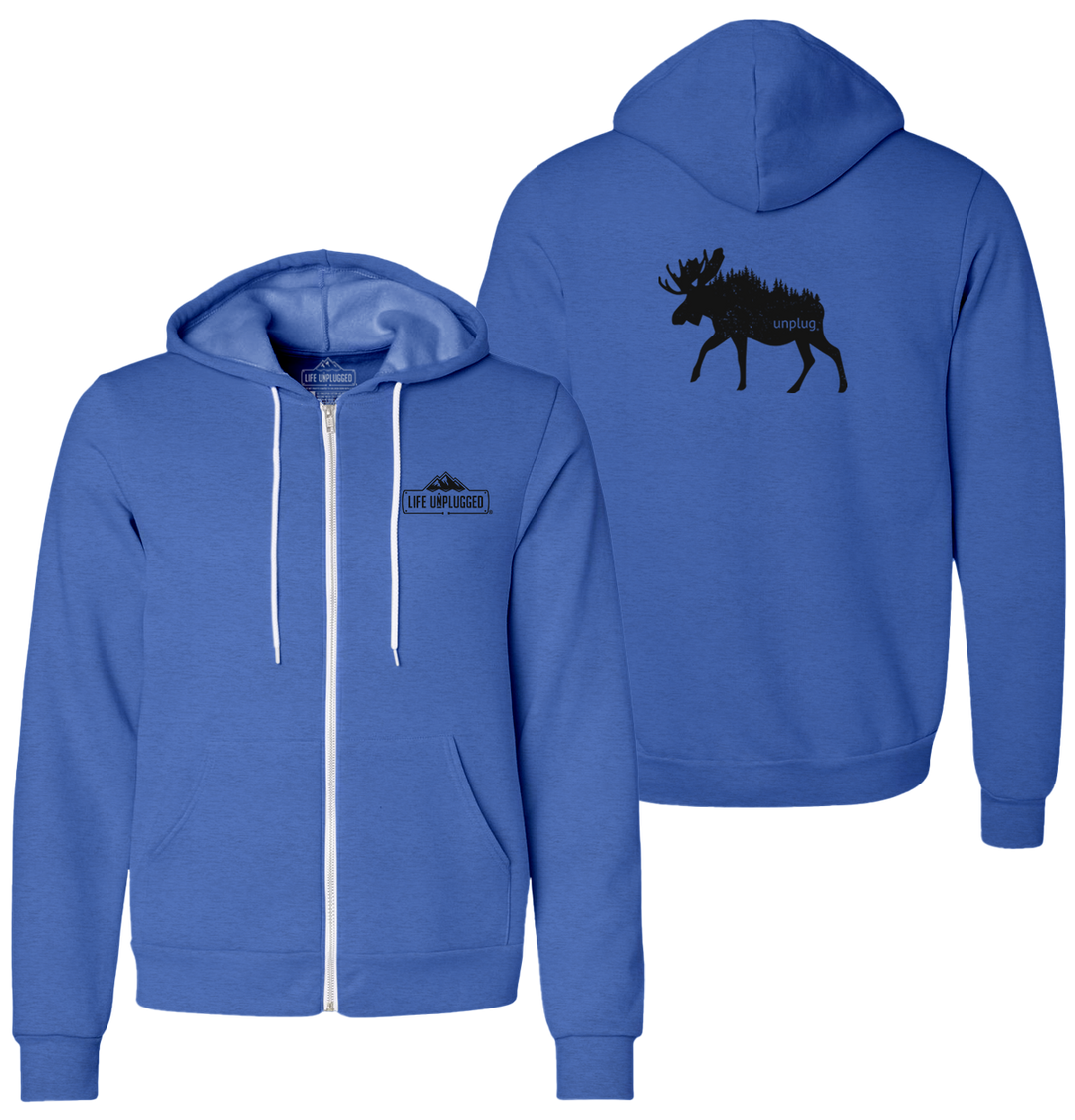 MOOSE IN THE TREES Supersoft Midweight Zip Up Hoodie