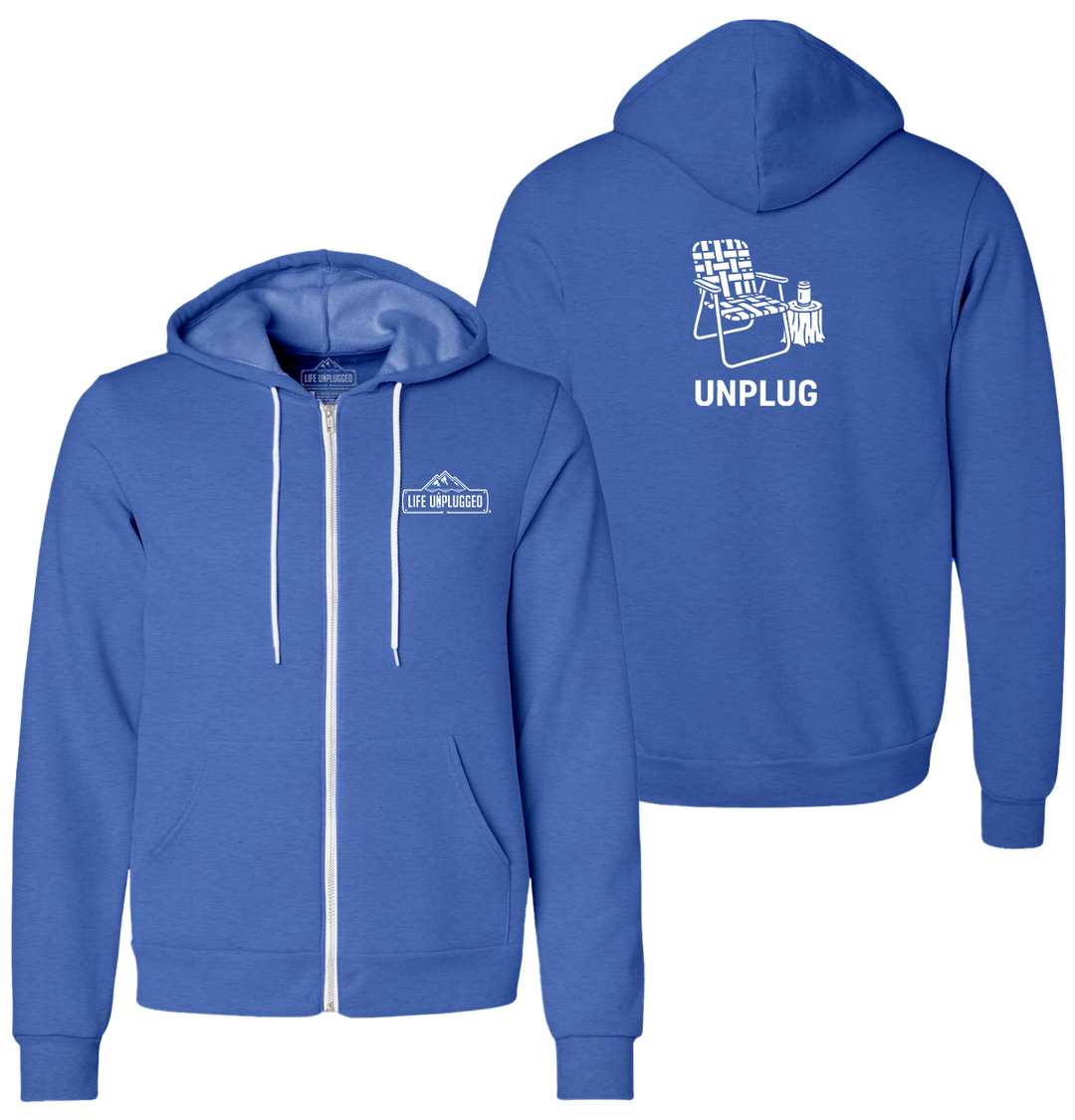 CHILLIN CHAIR Supersoft Midweight Zip Up Hoodie XL - GREAT LAKE BLUE BLOWOUT