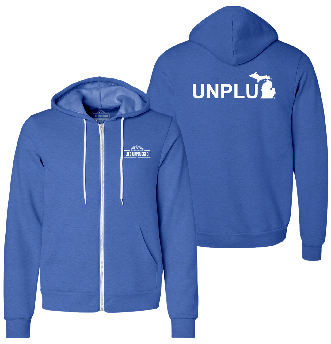 UNPLUG (MI) Supersoft Midweight Zip Up Hoodie 3XL - GREAT LAKE BLUE BLOWOUT