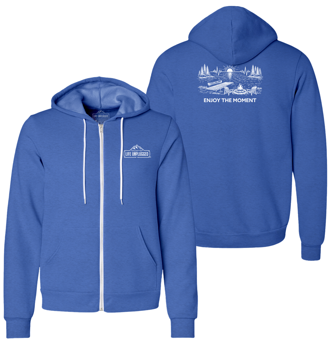 ENJOY THE MOMENT (LAKE SCENE) Supersoft Midweight Zip Up Hoodie