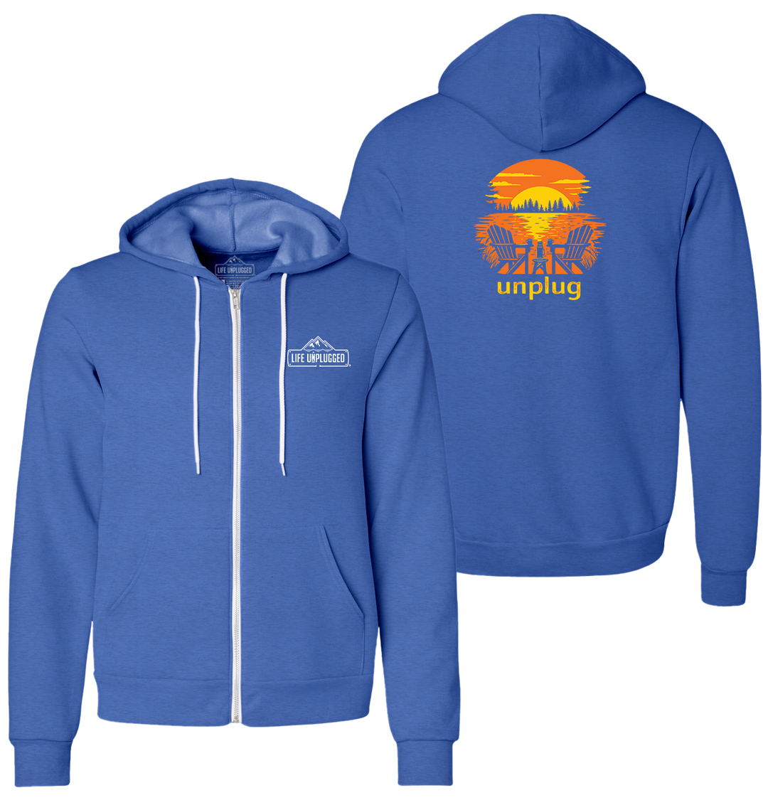 CHAIRS AT SUNSET Supersoft Midweight Zip Up Hoodie