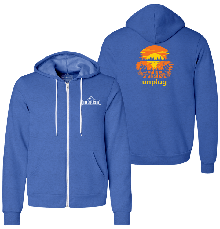CHAIRS AT SUNSET Supersoft Midweight Zip Up Hoodie