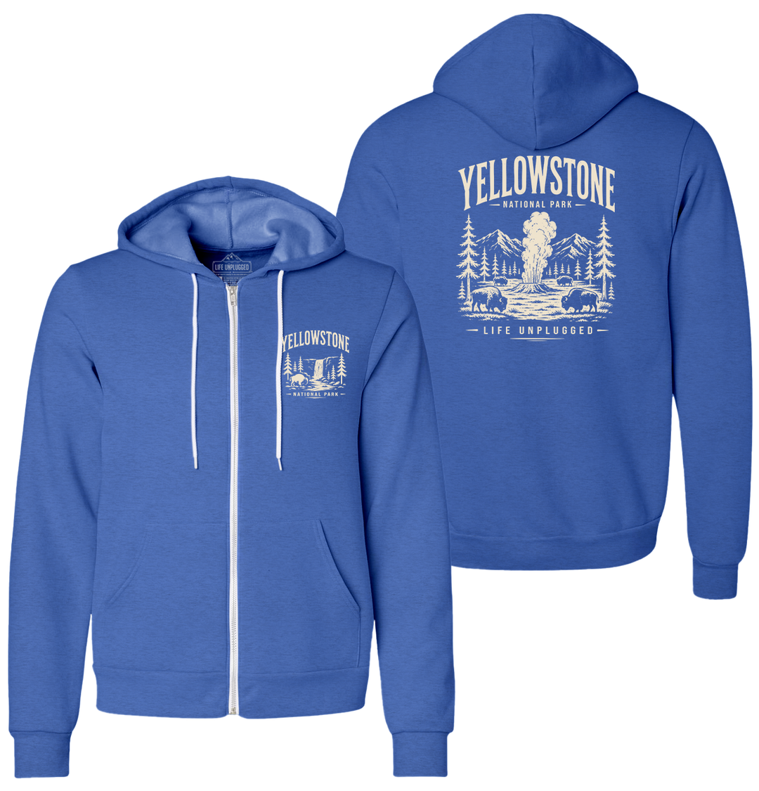 YELLOWSTONE NATIONAL PARK Supersoft Midweight Zip Up Hoodie