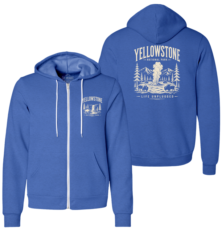 YELLOWSTONE NATIONAL PARK Supersoft Midweight Zip Up Hoodie