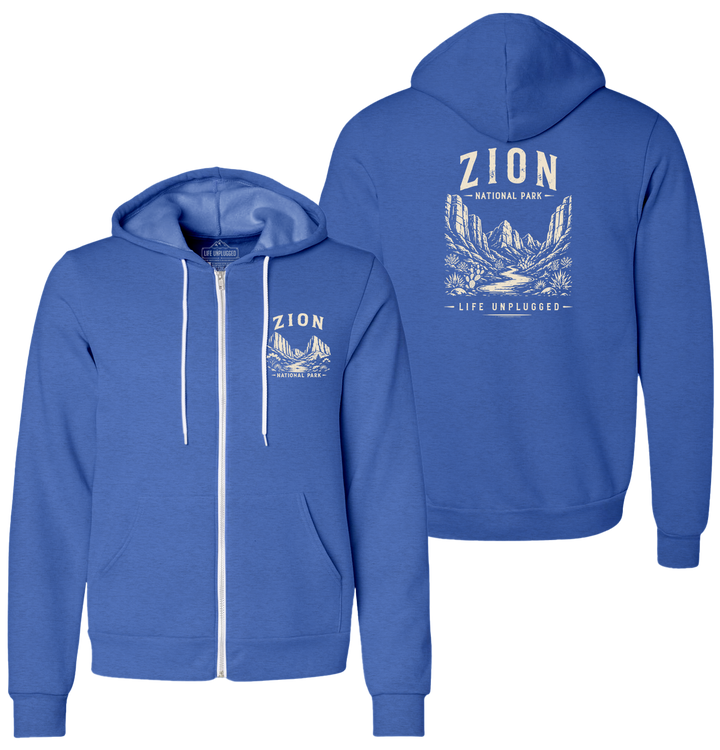 ZION NATIONAL PARK Supersoft Midweight Zip Up Hoodie