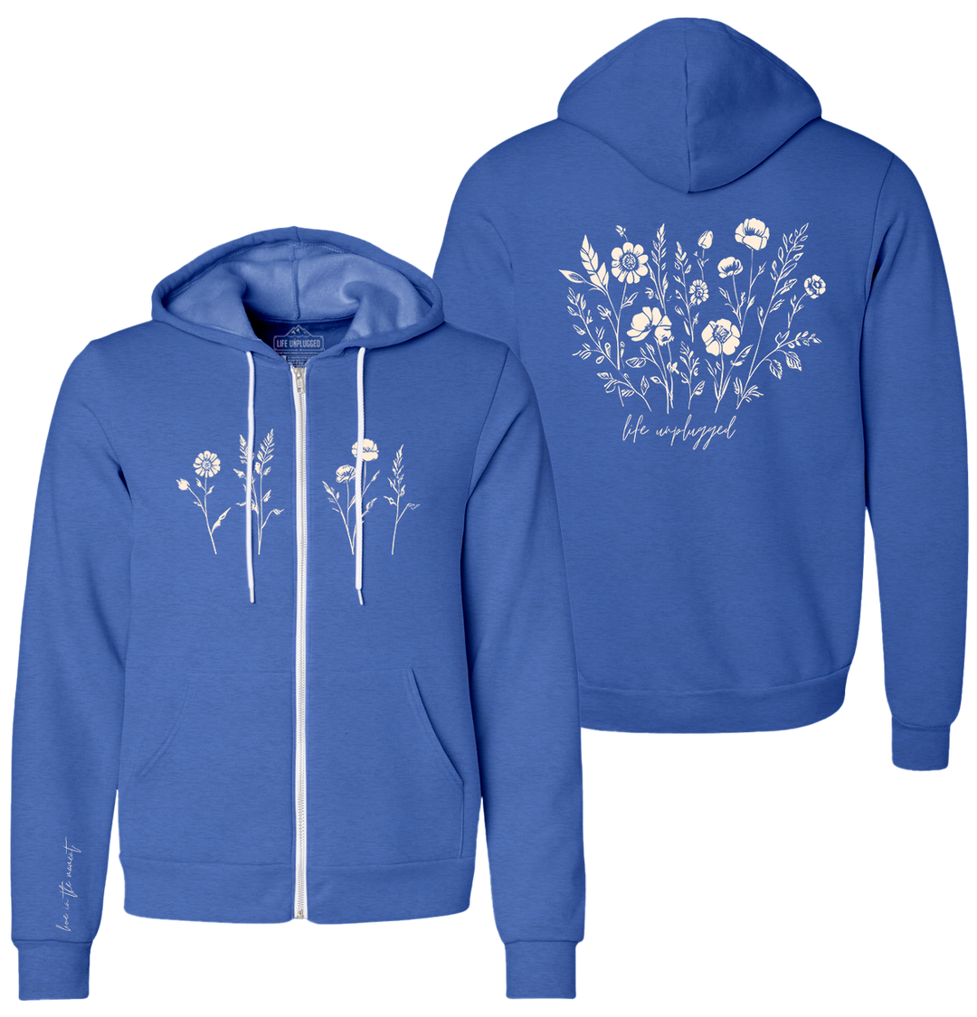Live in the Moment Wildflower Supersoft Midweight Zip Up Hoodie
