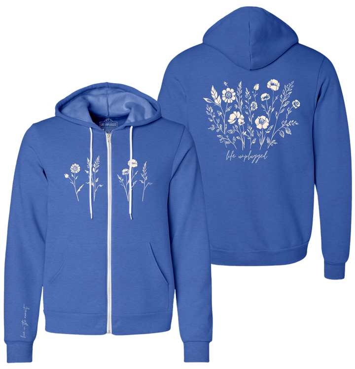 Live in the Moment Wildflower Supersoft Midweight Zip Up Hoodie