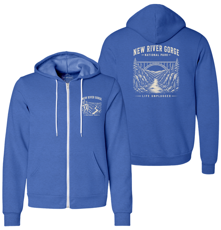 NEW RIVER GORGE NATIONAL PARK Supersoft Midweight Zip Up Hoodie