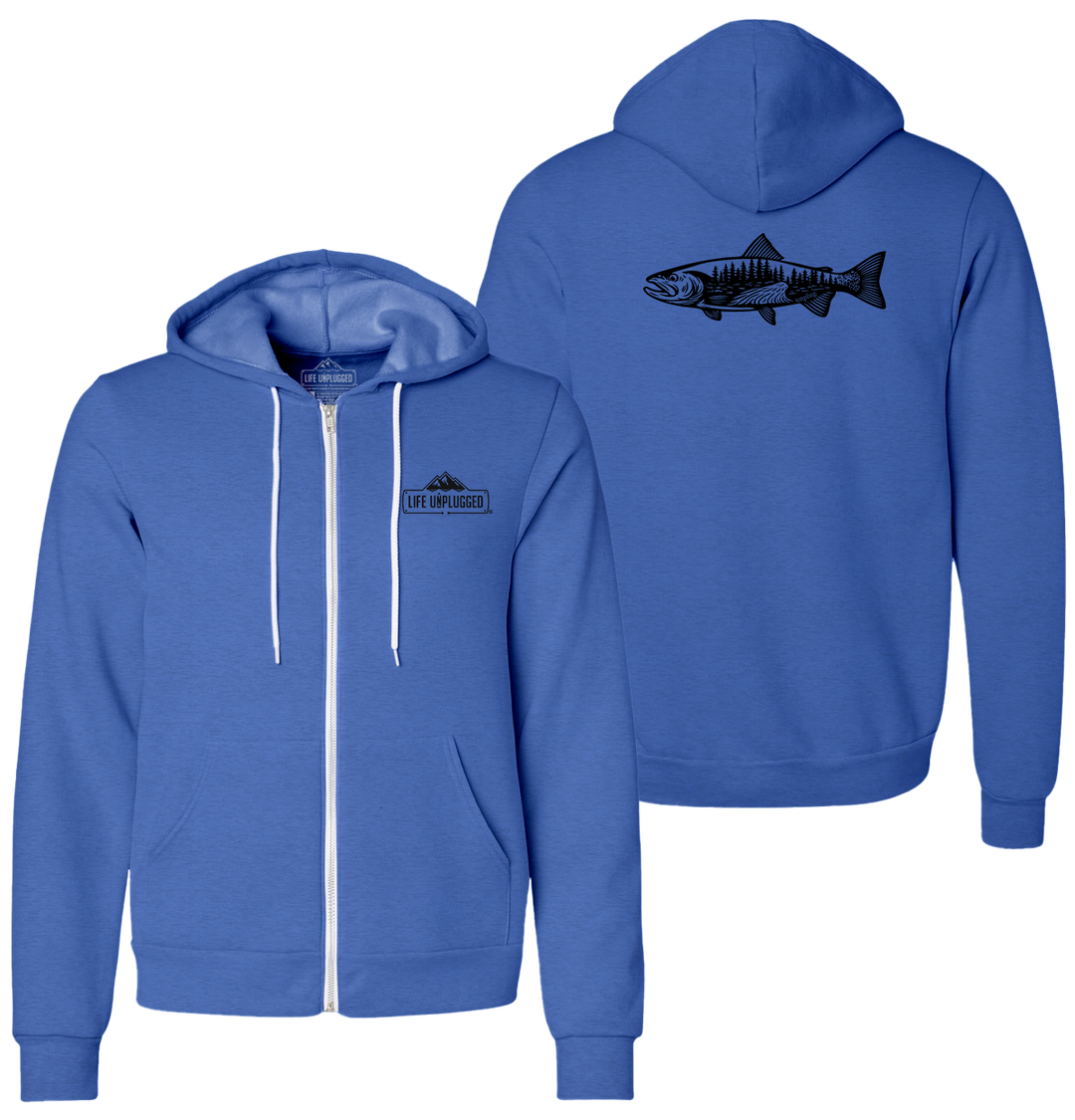 WOODLAND TROUT Supersoft Midweight Zip Up Hoodie