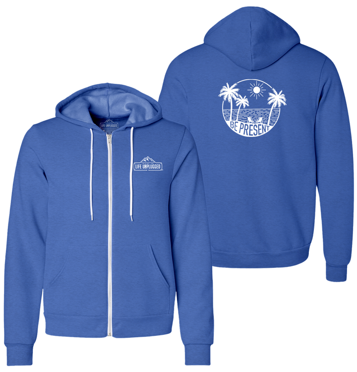 BE PRESENT BEACH Supersoft Midweight Zip Up Hoodie