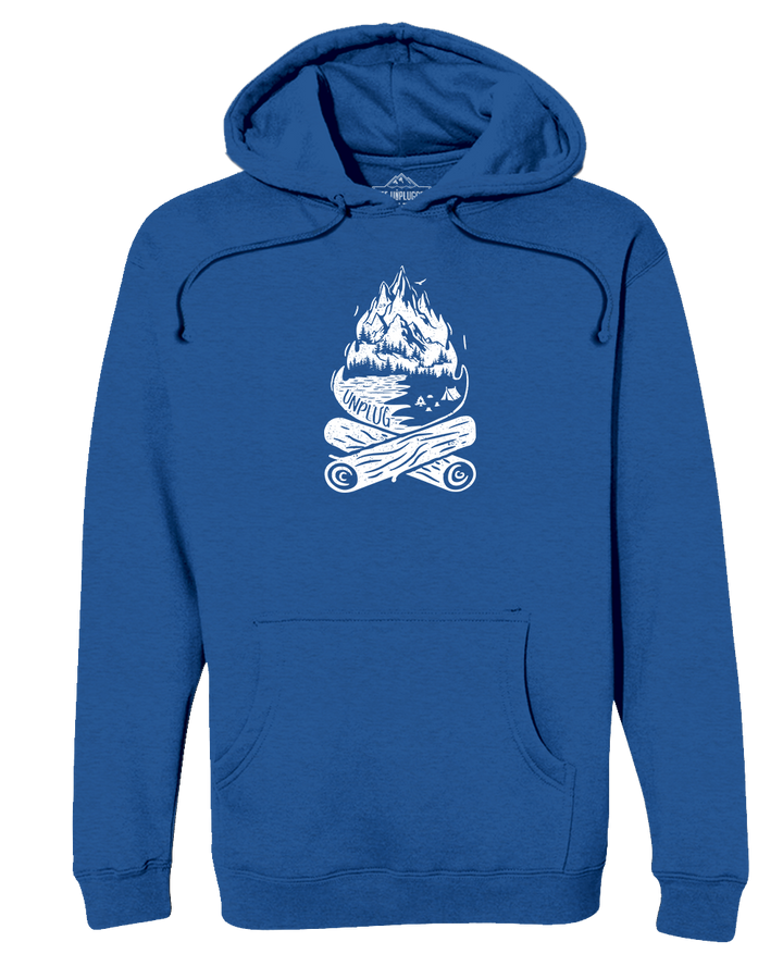 Campfire Mountain Scene Heavyweight Hoodie