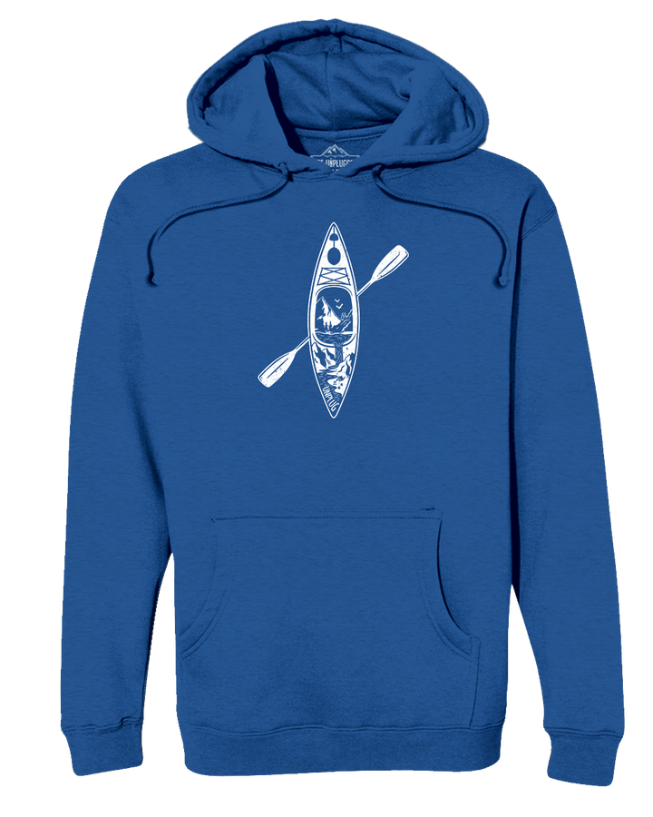 Kayak Mountain Scene Heavyweight Hoodie