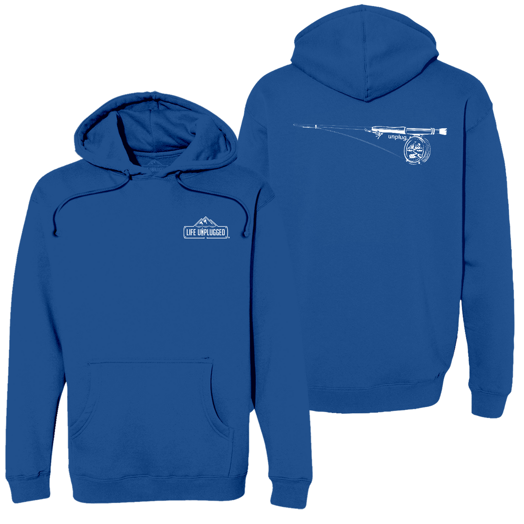 Fly Fishing Mountain Scene Heavyweight Hoodie