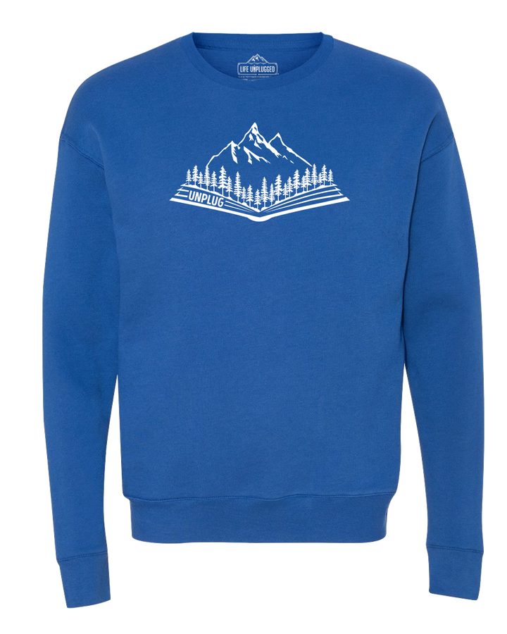 Open Book Mountain Scene Midweight Super Soft Crewneck Sweatshirt