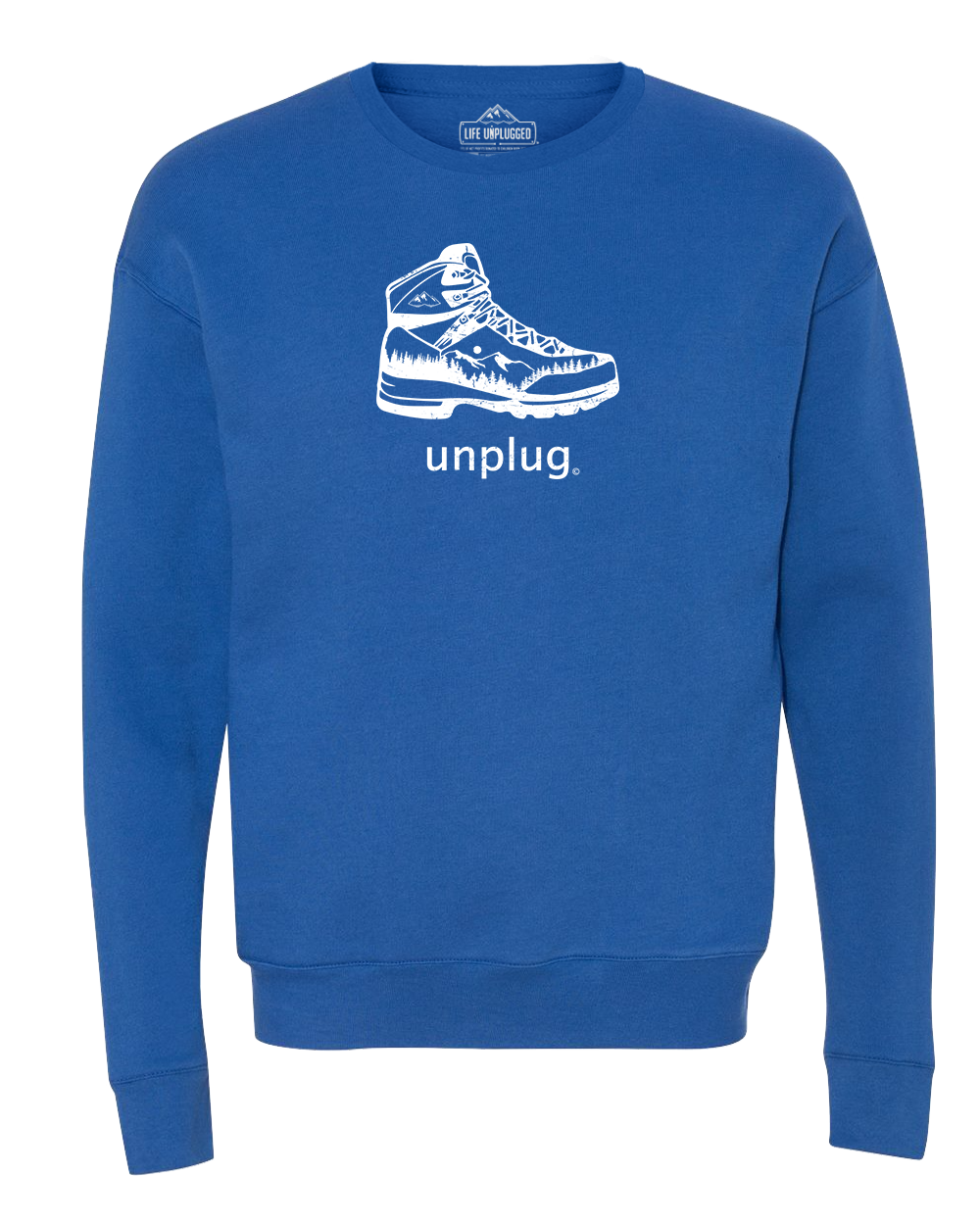 Hiking Boot Mountain Scene Midweight Super Soft Crewneck Sweatshirt