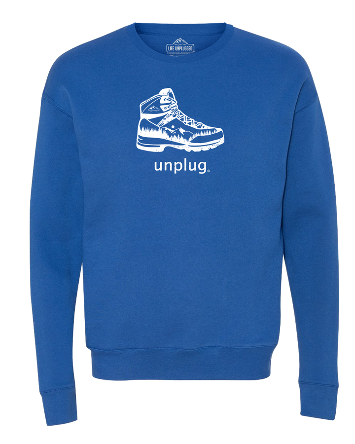 Hiking Boot Mountain Scene Midweight Super Soft Crewneck Sweatshirt