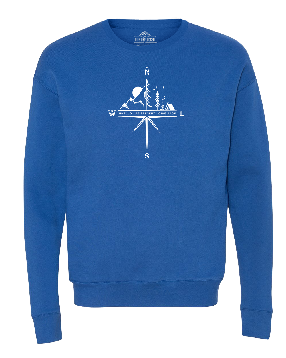 Compass Mountain Scene Midweight Super Soft Crewneck Sweatshirt