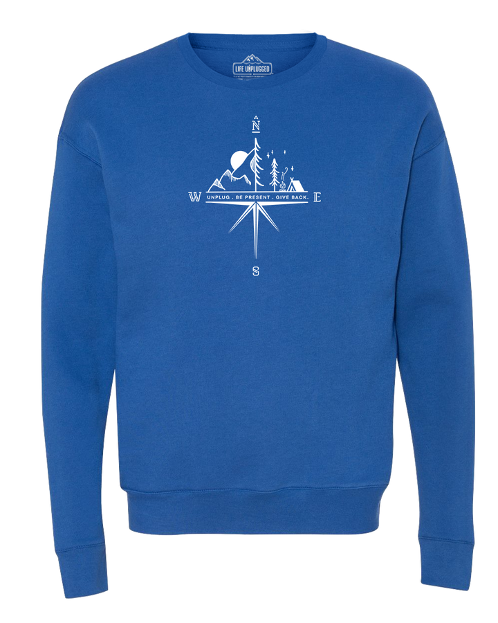 Compass Mountain Scene Midweight Super Soft Crewneck Sweatshirt
