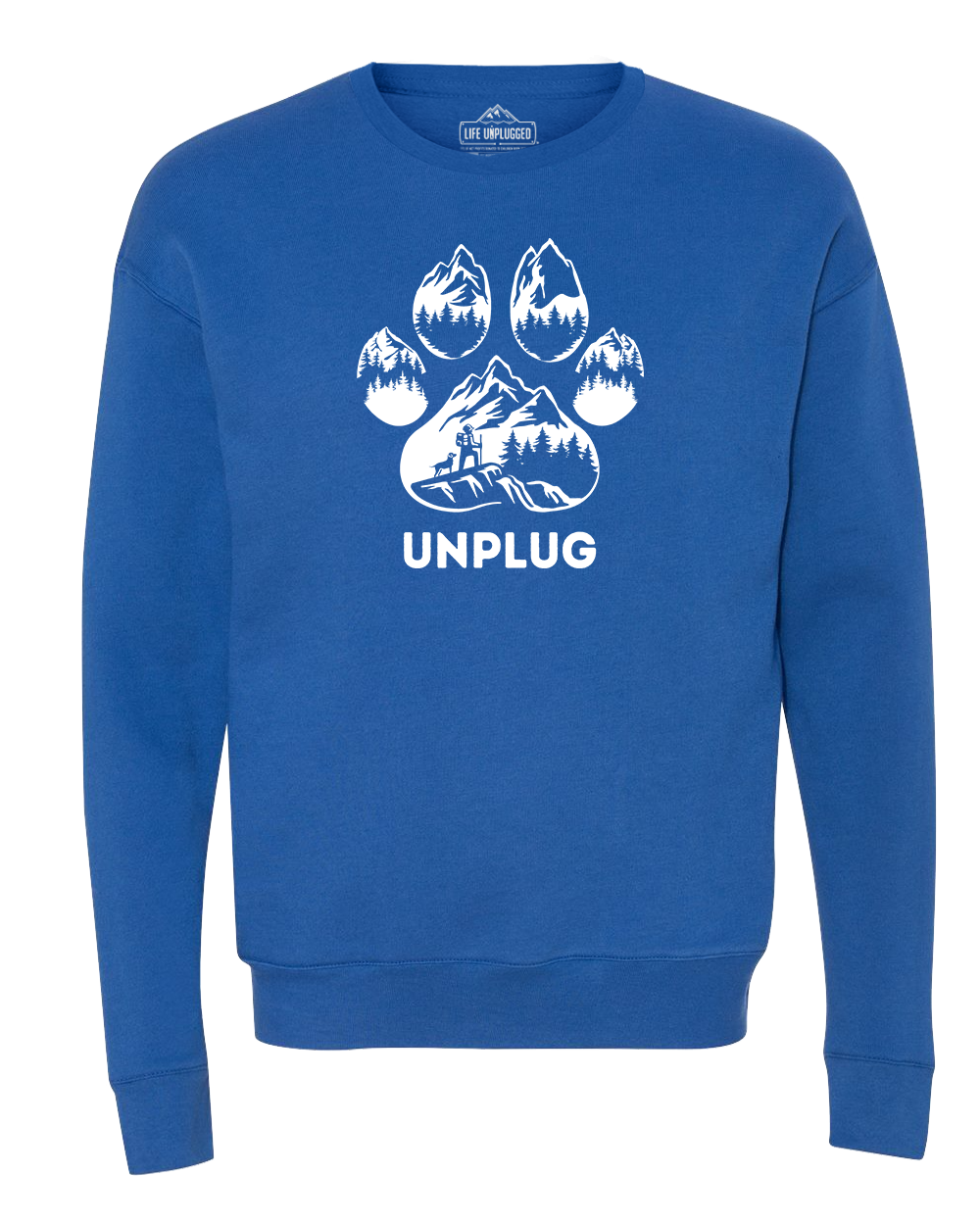 Paw Print Mountain Scene Midweight Super Soft Crewneck Sweatshirt