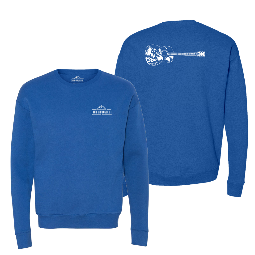 Guitar Mountain Scene Midweight Super Soft Crewneck Sweatshirt