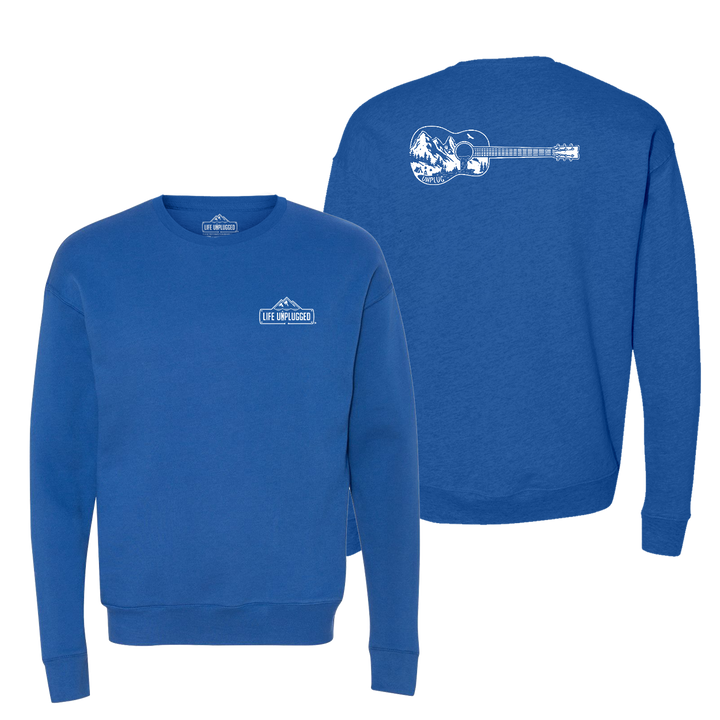 Guitar Mountain Scene Midweight Super Soft Crewneck Sweatshirt