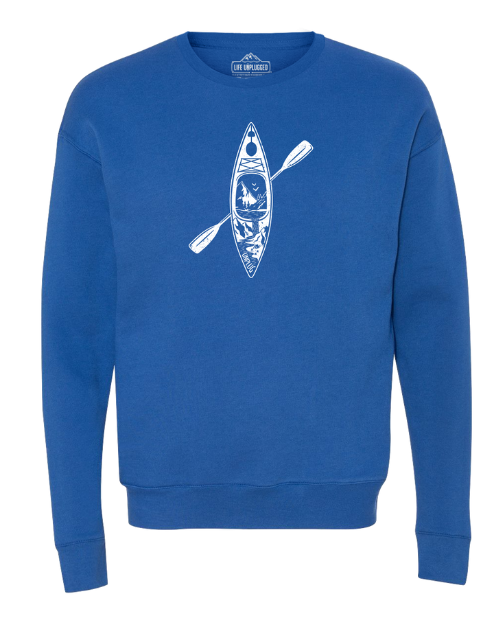Kayak Mountain Scene Midweight Super Soft Crewneck Sweatshirt