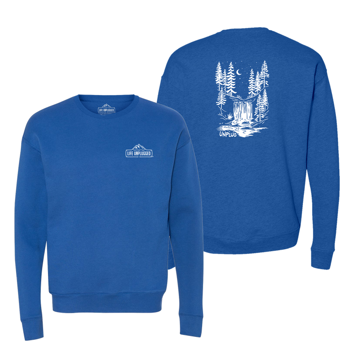 WATERFALL UNDER THE STARS Midweight Super Soft Crewneck Sweatshirt