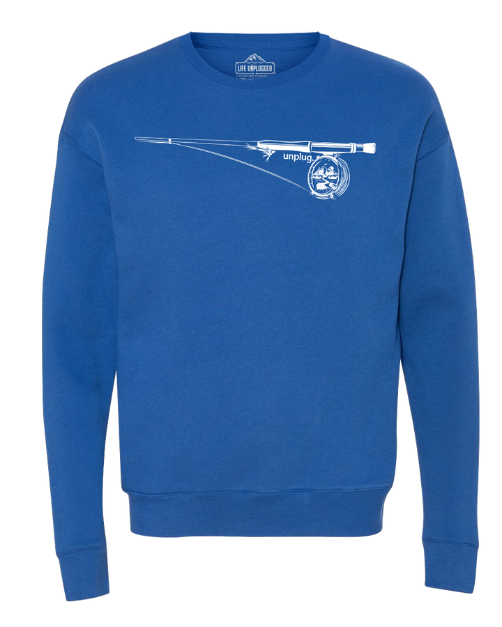 Fly Fishing Mountain Scene Midweight Super Soft Crewneck Sweatshirt