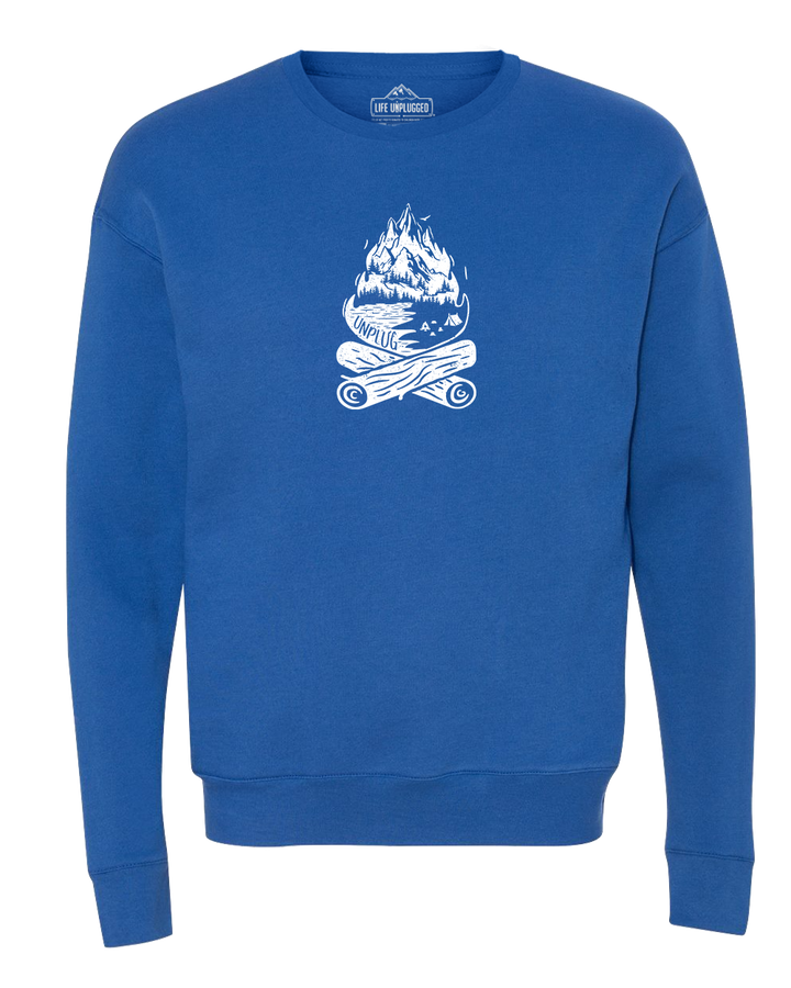 Campfire Mountain Scene Midweight Super Soft Crewneck Sweatshirt