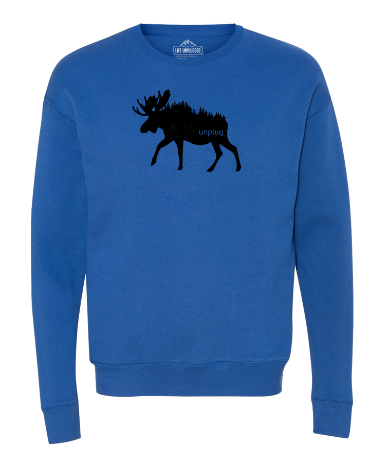 Moose In The Trees Midweight Super Soft Crewneck Sweatshirt